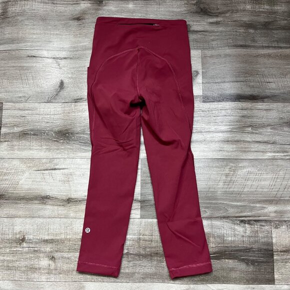 Lululemon Athletic Swift Speed HR Crop Yoga Pants 21” Mulled Wine Women’s Sz 2 - Picture 2 of 9